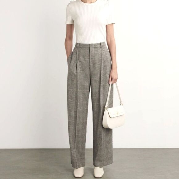 Vintage Garfield & Marks Plaid Light Weight High Rise Relaxed Fit Trousers 16 - Picture 1 of 10